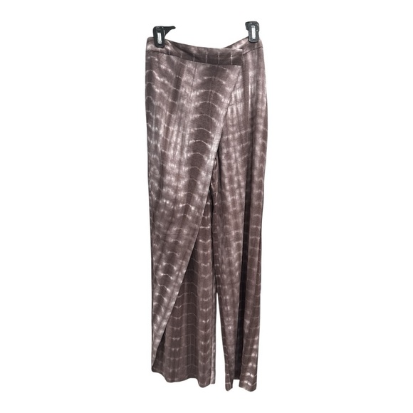 Zara Brown Patterned Wide-Leg Pants NWT size M - Picture 7 of 14